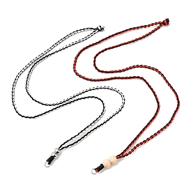 2 шт. ожерелья из вощеного полиэстера, с деревянными бусинами и 304 кольцами из нержавеющей стали