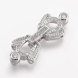 Латунные микро проложить кубического циркония раз за застежками, корона