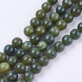 Natural Green Jasper Beads Strands, Round