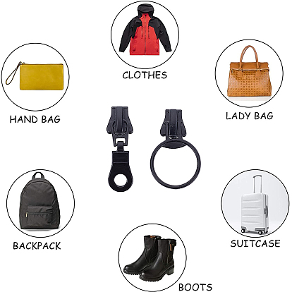 BENECREAT Zinc Alloy Replacement Zipper Sliders, for Luggage Suitcase Backpack Jacket Bags Coat