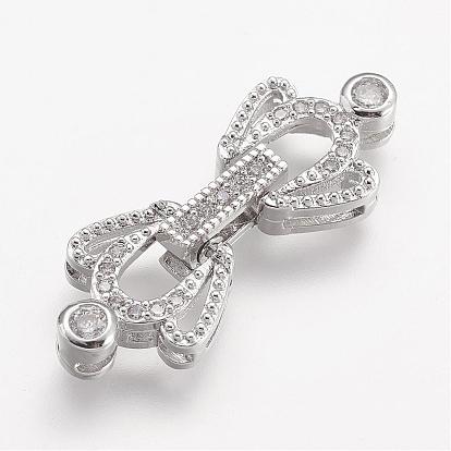 Латунные микро проложить кубического циркония раз за застежками, корона