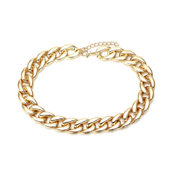 ZA Gold Plated PVC Collarbone Chain Necklace - Fashionable Punk Style Jewelry for Women with Short Exaggerated Neckline, European and American Design.