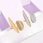 304 Stainless Steel Open Cuff Rings for Women, Oval