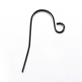 Ion Plating(IP) Stainless Steel Earring Hooks, with Horizontal Loop