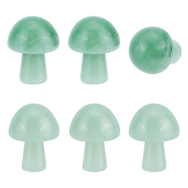 6pcs pierre de guasha en aventurine verte naturelle, outil de massage de grattage gua sha, pour un massage de méditation relaxant au spa, non teint, en forme de champignon