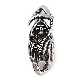 Halloween 304 Stainless Steel Grim Reaper Death Links Connector Charms, for Leather Cord Bracelets Making
