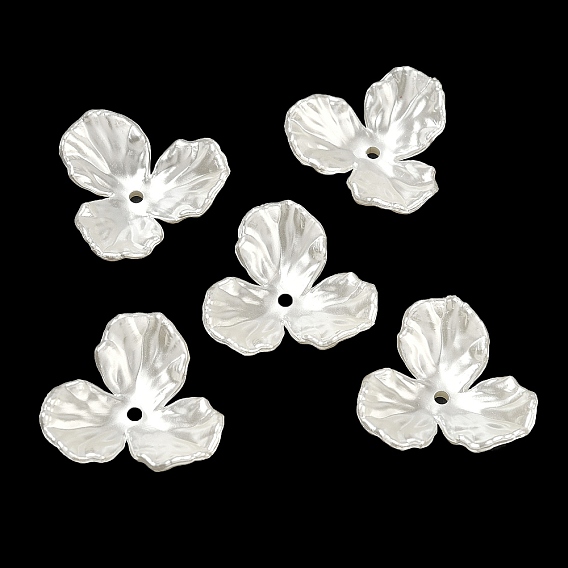 3-лепестковые колпачки для бусин из АБС-пластика с имитацией жемчуга, цветок