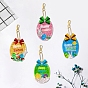 DIY Easter Egg Keychain Diamond Painting Kits, including Acrylic Board, Alloy Clasps, Resin Rhinestones, Diamond Sticky Pen, Tray Plate & Glue Clay