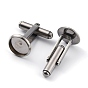 304 Stainless Steel Cuff Buttons, Cufflink Findings for Apparel Accessories