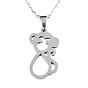 201 Stainless Steel Pendants Necklaces, with Cable Chains and Lobster Claw Clasps, Monkey