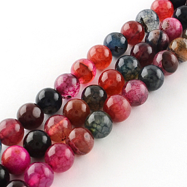 Dyed Natural Agate Round Bead Strands