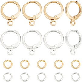 20 шт. 2 цвет латуни серьги с рычагом, с петлями и открытыми кольцами 20шт.