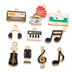 Эмалированный сплав радиогарнитура фонограф микрофон подвески, золотые