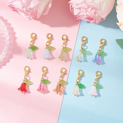 Подвесные украшения из стекла и акрила в виде тюльпана, Застежки-когти из сплава омара, подвески для украшений сумок