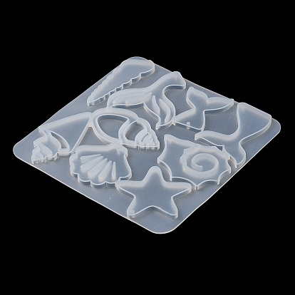 Ocean Theme DIY Pendant Silicone Molds, Resin Casting Molds, for UV Resin, Epoxy Resin Craft Making, WhiteSmoke