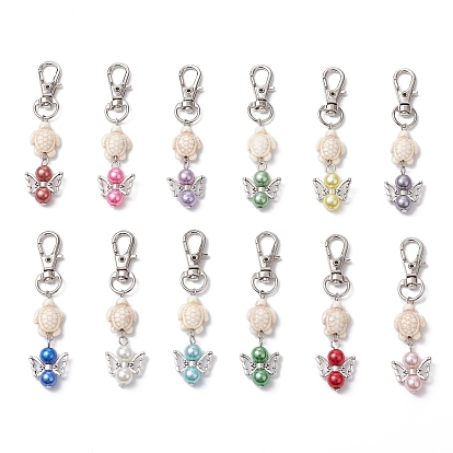 Подвеска в виде черепахи из акрила и синтетической бирюзы в виде ангела, Поворотные застежки-когти-омары для украшения сумок