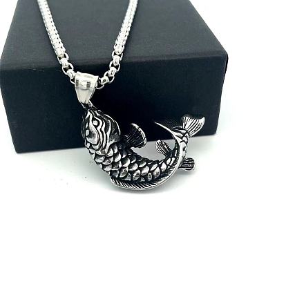 Винтажная рыбка 304 подвеска из нержавеющей стали для женщин и мужчин