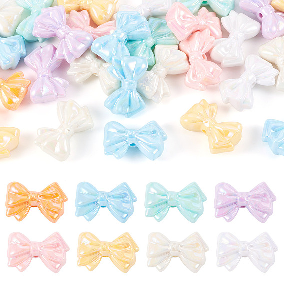 27 непрозрачные акриловые бусины, бантом, с покрытием AB цвета