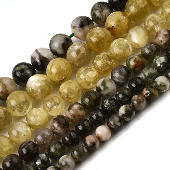 Натуральные лепидолитовые бусины, круглые