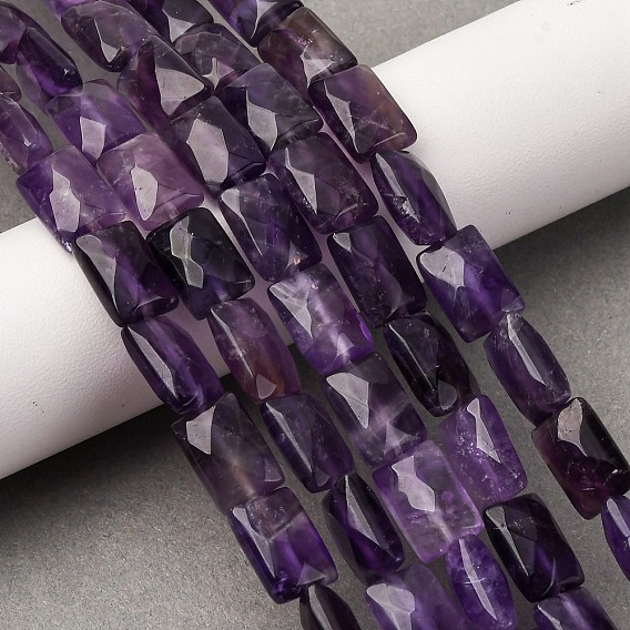 Природный аметист нитей бисера, граненые, прямоугольные