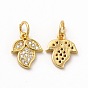 Rack Plating Brass Micro Pave Cubic Zirconia Charms, with Jump Ring, Long-Lasting Plated, Flower Charm