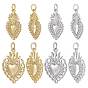 8 шт 4 стиль стойка покрытие латунь микро паве кубический цирконий подвески, очарование священного сердца, долговечный, с прыжковых колец, без кадмия и без свинца