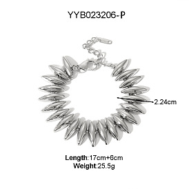304 браслеты-цепочки из нержавеющей стали для женщин, элегантные ювелирные аксессуары, цвет нержавеющей стали