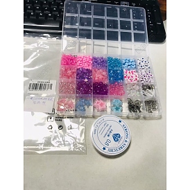 Kit para hacer correas para teléfonos móviles, Incluye acrílico de estrella y mariposa y cuentas de semillas., broches de aleación