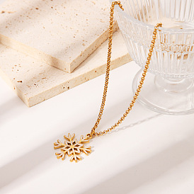 Элегантные 304 подвески-снежинки из нержавеющей стали с белой эмалью для женщин