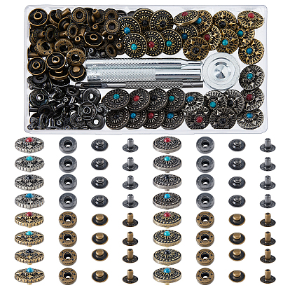 Кнопки из сплава и латуни, с железными инструментами для резки полых отверстий ручной работы, инструмент для установки заклепок из углеродистой стали