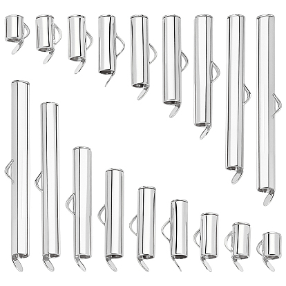 90шт. 9 стили латунные защелки на концах трубчатые зажимы, торцевые крышки слайдера