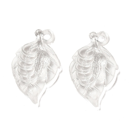 Transparent Acrylic Pendants, Leaf Charms
