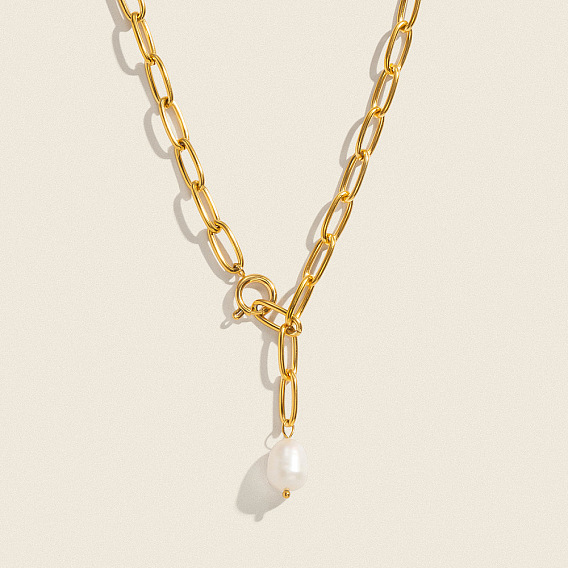 Минималистичное колье-лариата с подвеской в форме буквы Y из натурального пресноводного жемчуга 304 ювелирное изделие из нержавеющей стали, белые