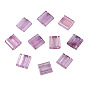 Plating 2-Hole Transparent Glass Seed Beads, Rectangle