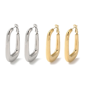 304 Stainless Steel Hoop Earrings for Women, Oval