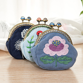 Embroidery diy handmade mouth gold bag material bag self-embroidered European three-dimensional creative fabric bag storage wallet