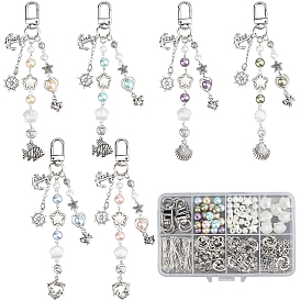 Наборы для самостоятельного изготовления подвесок из стеклянных бусин и сплавов в виде морских животных