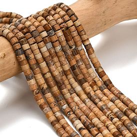 Естественного изображения яшмы бисер нитей, диск, Heishi бусы