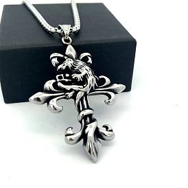 Винтажный готический крест-подвеска тэнгу 304 ожерелье из нержавеющей стали