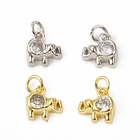 Glass Charms, with Brass Findings & Jump Rings, Elephants