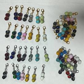 28 piezas 2 colores colgante de cristal decoración, con broches de langosta de la aleación de la garra