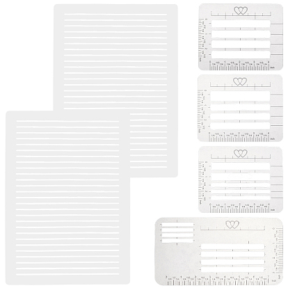 6шт. трафарет для нанесения надписей на конверты из полипропилена, руководство по шаблону линейки