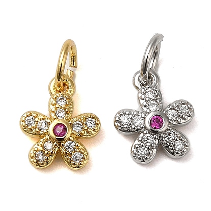 Стойки обшивки латунные подвески, с кубического циркония, без свинца и без кадмия, цветок