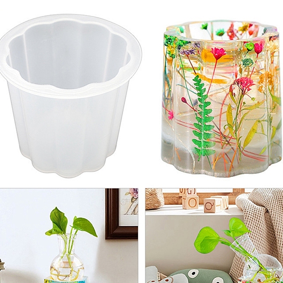 Vase Base DIY Silicone Mold, Resin Casting Molds, for UV Resin, Epoxy Resin Craft Making
