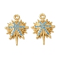 Synthetic Turquoise Pendants, Brass Hexagram Charms, Nickel Free