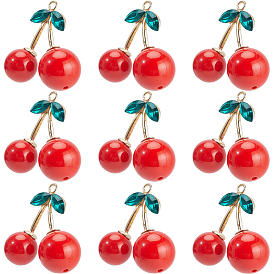 10шт. непрозрачные акриловые подвески из сплава, черри прелести