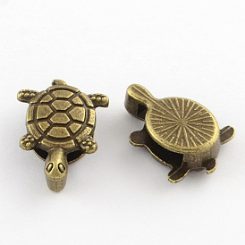 Tibetan Style Tortoise Alloy Slide Charms, Cadmium Free & Lead Free