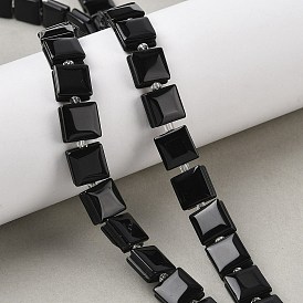 Природные обсидиана бисер нитей, квадратный