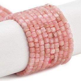 Natural Pink Opal Beads, Grade A, Faceted, Cube