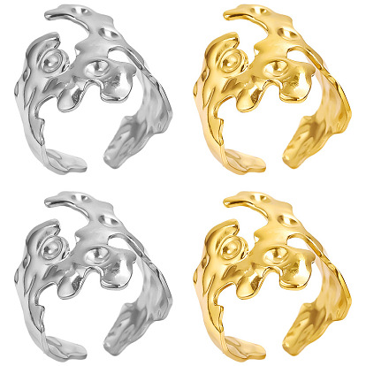 Стильное регулируемое кольцо-манжета неправильной формы из нержавеющей стали для женщин